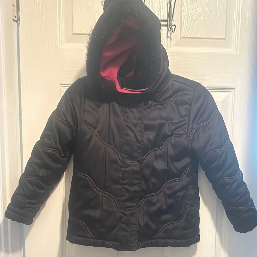 Kids Black Hooded Jacket